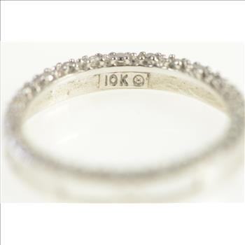 10K Diamond Circle Journey Symbol Vintage White Gold Pendant