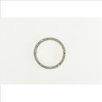 10K Diamond Circle Journey Symbol Vintage White Gold Pendant