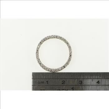 10K Diamond Circle Journey Symbol Vintage White Gold Pendant