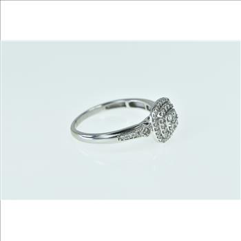 10K Diamond Cluster Halo Diamond Engagement White Gold Ring, Size 8