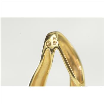 10K Diamond Curvy Triangle Loop Slide Yellow Gold Pendant