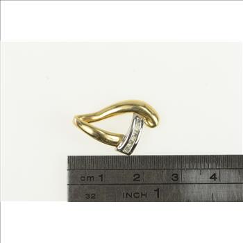 10K Diamond Curvy Triangle Loop Slide Yellow Gold Pendant