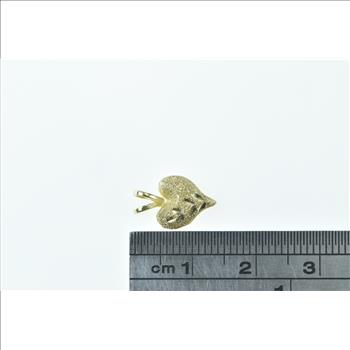 10K Diamond Cut Heart Love Symbol Romantic Yellow Gold Charm/Pendant