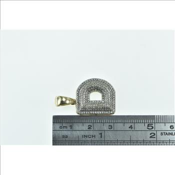 10K Diamond Encrusted D Letter Monogram Initial Yellow Gold Pendant