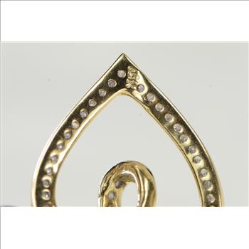 10K Diamond Encrusted Heart Loop Love Yellow Gold Pendant