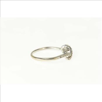 10K Diamond Encrusted Infinity Symbol Promise White Gold Ring, Size 8.5