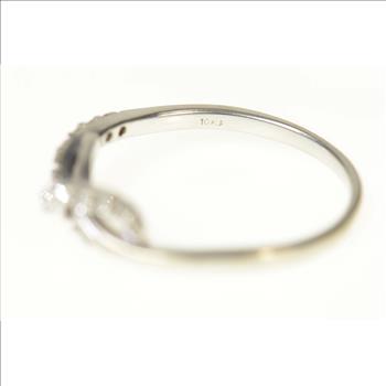 10K Diamond Encrusted Infinity Symbol Promise White Gold Ring, Size 8.5