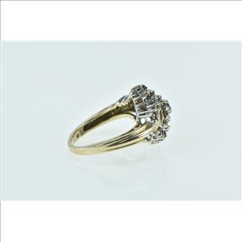 10K Diamond Freeform Cluster Statement Yellow Gold Ring, Size 7.25