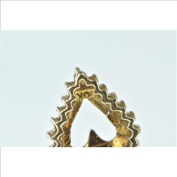 10K Diamond Heart Classic Love Symbol Vintage Yellow Gold Pendant