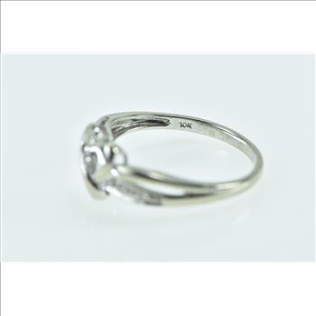 10K Diamond Heart Love Symbol Promise White Gold Ring, Size 7