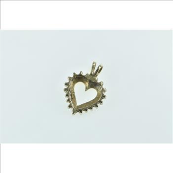10K Diamond Heart Love Symbol Romantic Yellow Gold Pendant