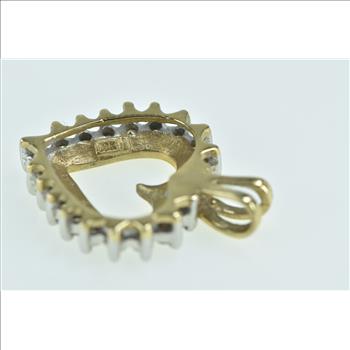 10K Diamond Heart Love Symbol Romantic Yellow Gold Pendant