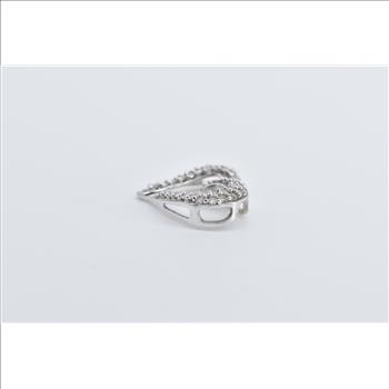 10K Diamond Heart Love Symbol Statement White Gold Pendant