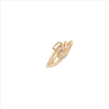 10K Diamond Heart Mother Child Love Symbol Yellow Gold Pendant