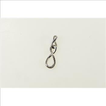 10K Diamond Infinity Loop Twist Drop White Gold Charm/Pendant