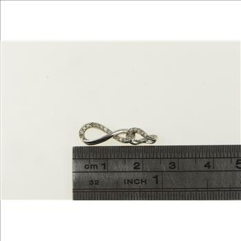 10K Diamond Infinity Loop Twist Drop White Gold Charm/Pendant