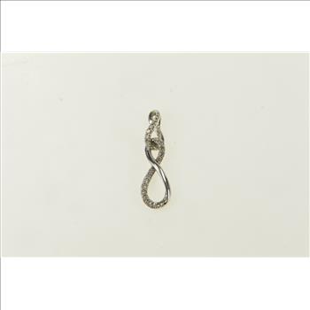 10K Diamond Infinity Loop Twist Drop White Gold Charm/Pendant