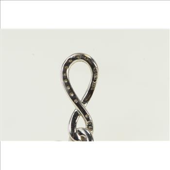 10K Diamond Infinity Loop Twist Drop White Gold Charm/Pendant