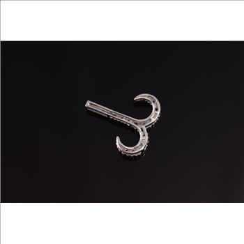 10K Diamond Inset Astrology Zodiac Aries Symbol White Gold Pendant