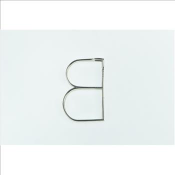 10K Diamond Inset B Letter Initial Monogram White Gold Pendant