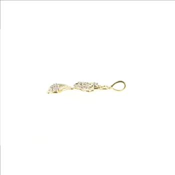 10K Diamond Inset Guardian Angel Protection Yellow Gold Pendant