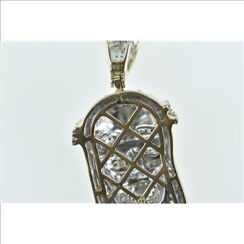 10K Diamond Jesus Christ Crown of Thorns Yellow Gold Pendant