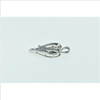10K Diamond Loop Heart Love Symbol Romantic White Gold Pendant
