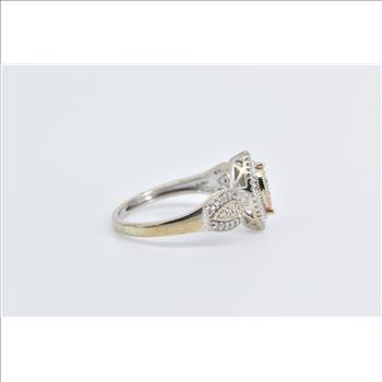 10K Diamond Marquise Halo Vintage Statement Yellow Gold Ring, Size 7