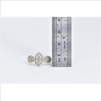 10K Diamond Marquise Halo Vintage Statement Yellow Gold Ring, Size 7