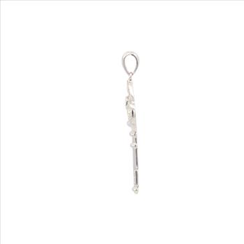 10K Diamond Skeleton Key Loyalty Symbol White Gold Pendant