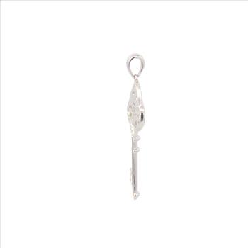 10K Diamond Skeleton Key Loyalty Symbol White Gold Pendant