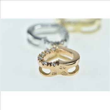 10K Diamond Tri Tone Tiered Heart Love Symbol Yellow Gold Pendant