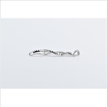 10K Diamond Twist Spiral Dangle Fashion White Gold Pendant
