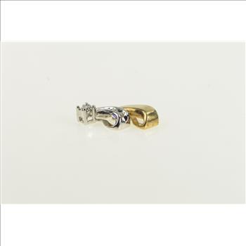 10K Diamond Two Tone Wavy Loop Vintage White Gold Charm/Pendant