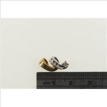 10K Diamond Two Tone Wavy Loop Vintage White Gold Charm/Pendant