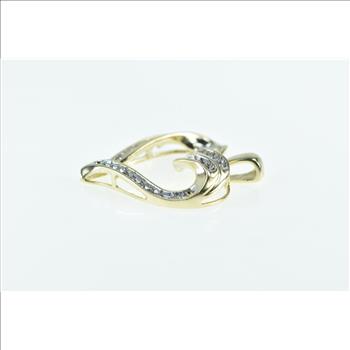 10K Diamond Vintage Heart Love Symbol Yellow Gold Pendant