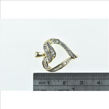 10K Diamond Vintage Heart Love Symbol Yellow Gold Pendant