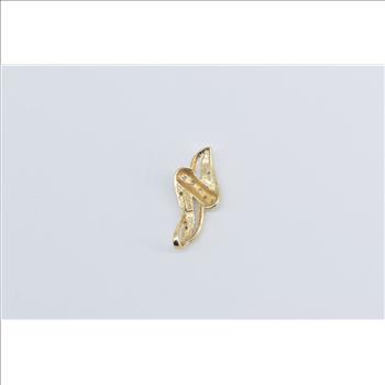 10K Diamond Vintage Wavy Fashion Statement Yellow Gold Pendant