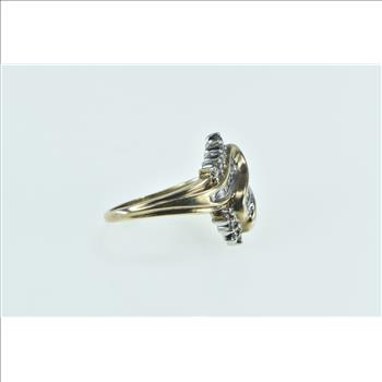 10K Diamond Zig Zag Freeform Cluster Bypass Yellow Gold Ring, Size 7