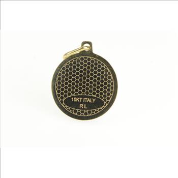 10K Enamel Jesus Christ Crown of Thorns Christian Yellow Gold Charm/Pendant