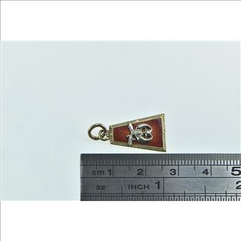10K Enamel Shriners Symbol Ornate Yellow Gold Charm/Pendant