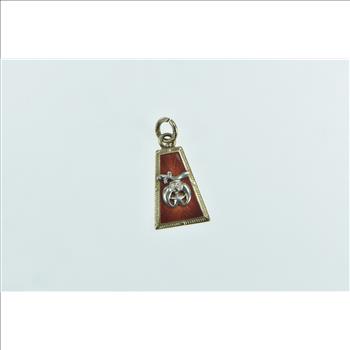 10K Enamel Shriners Symbol Ornate Yellow Gold Charm/Pendant