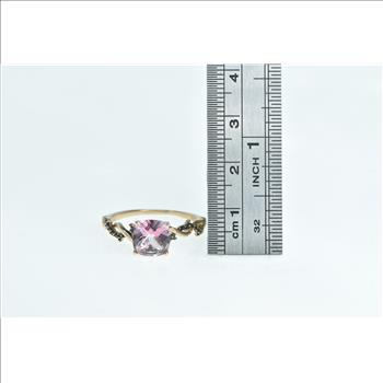 10K Enchanted Disney Villains Maleficent Pink Topaz Rose Gold Ring, Size 8.25