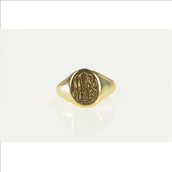10K F R W Monogram Letter Initial Oval Baby Child's Yellow Gold Ring ...