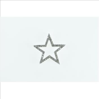 10K Five Pointed Star Diamond Statement White Gold Pendant
