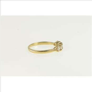 10K Five Stone Classic Stackable CZ Band Yellow Gold Ring, Size 6.25