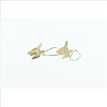 10K Ford Mustang Symbol Horse Sports Car Yellow Gold Earrings