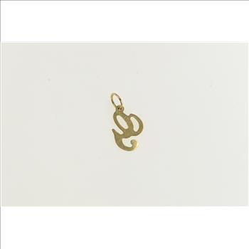 10K G Cursive Letter Initial Monogram Name Yellow Gold Charm/Pendant