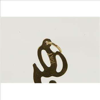 10K G Cursive Letter Initial Monogram Name Yellow Gold Charm/Pendant