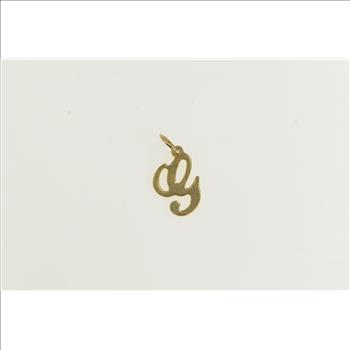 10K G Cursive Letter Initial Monogram Name Yellow Gold Charm/Pendant